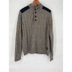 DANIEL HECHTER Paris Men's Lamb wool Blend Cable Knit Sweater Size L